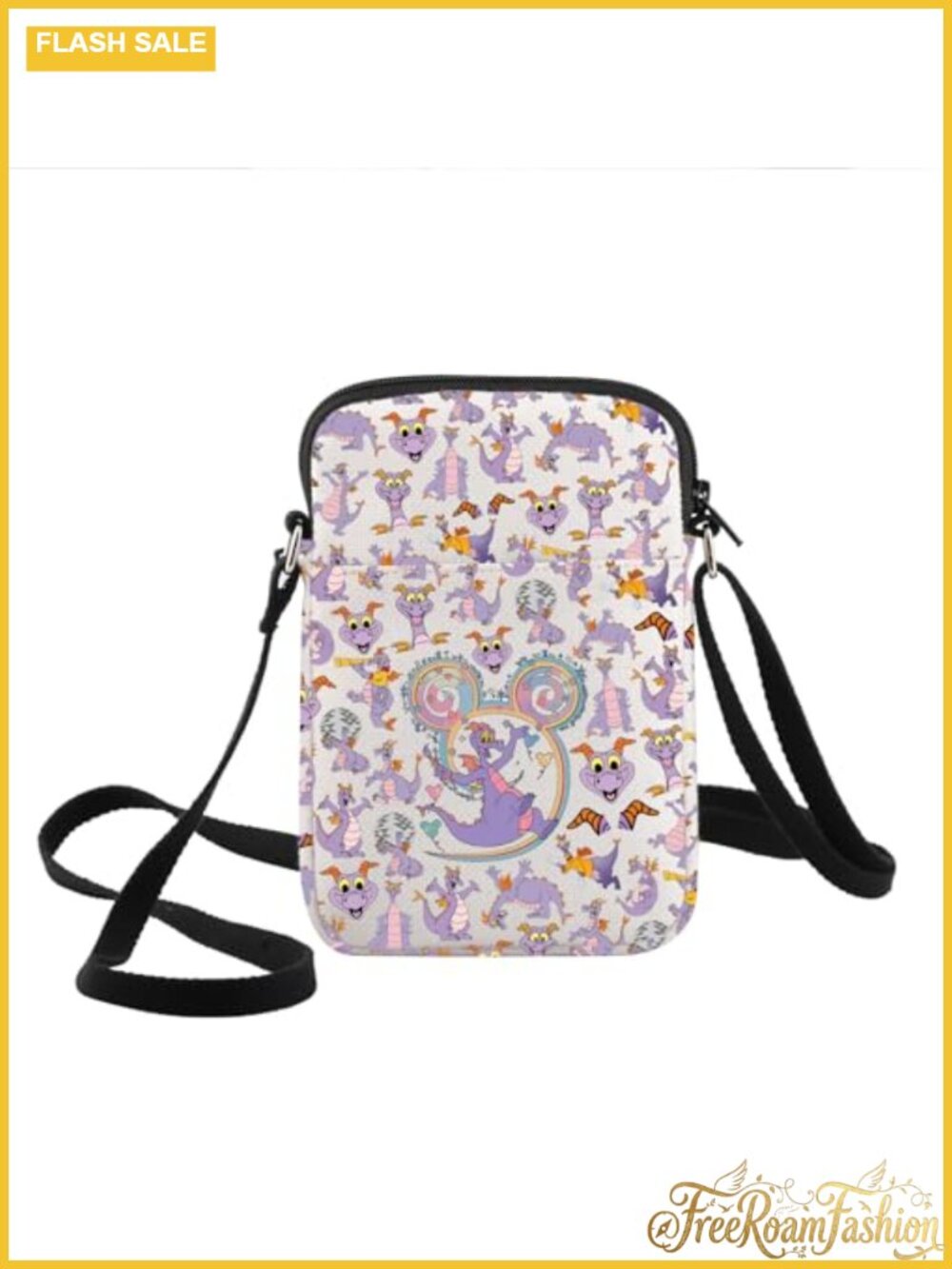 Canvas Crossbody Bag 3D Double-Sided Cartoon Print Waterproof Adjustable Strap
